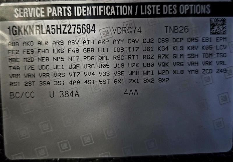 ACADIA    2017 Air Bag 587324