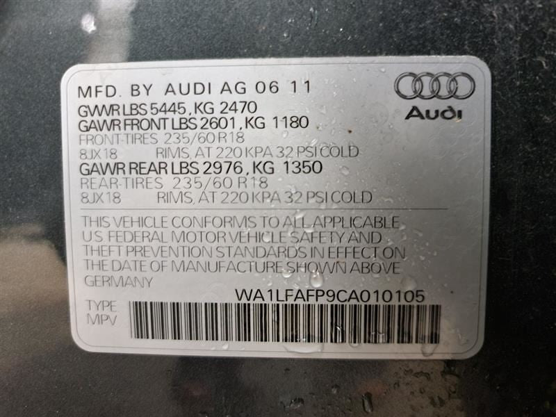 Steering Column With On Board Computer Opt 9Q2 Fits 09-12 AUDI Q5 5601