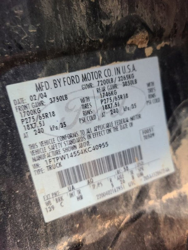 Front Driver Fender Flare/Extension Fits 2004 FORD F150 653472
