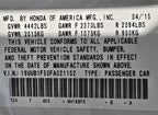 Seat Belt Front Driver Buckle Fits 15-19 TLX 605853