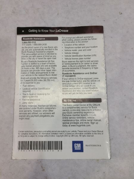 LACROSSE  2006 Owners Manual 545497