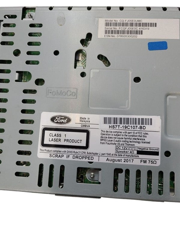 Audio Equipmnt Radio Receiver AM-FM-CD-MP3 Fits 17-18 FUSION 619936 HS