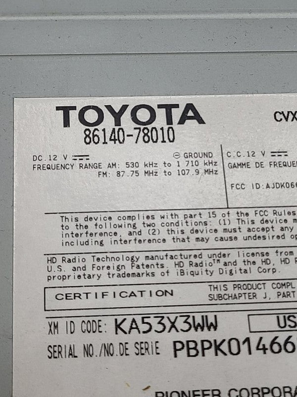 Audio Equipment Radio Receiver Fits 15-16 LEXUS NX200T 674175