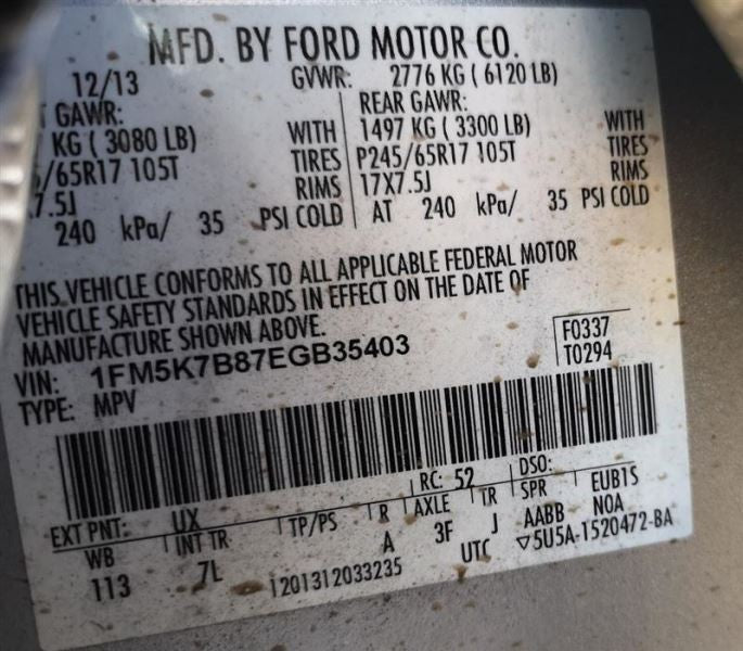 Audio Equipment Radio Control Panel Manual AC Fits 14-15 EXPLORER 2559