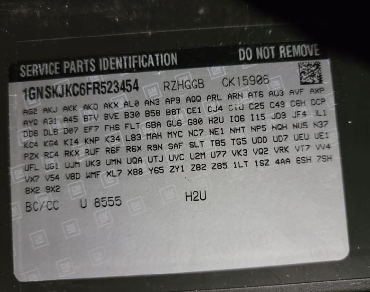 Driver Quarter Glass Privacy Tint Opt Ako Fits 15-19 SUBURBAN 1500 567