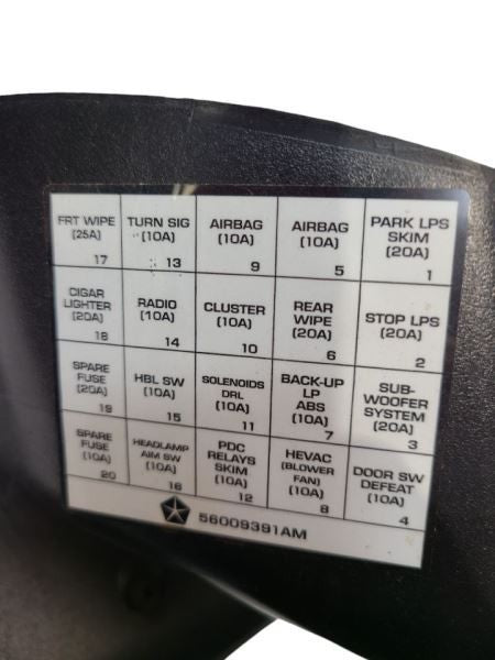 WRANGLER  2006 Glove Box 597716