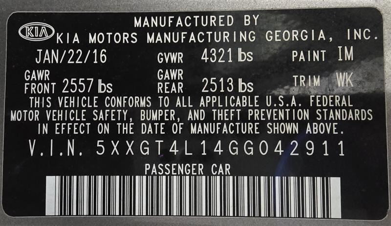 Driver Left Fender Without Charging Port Fits 16-20 OPTIMA 605438