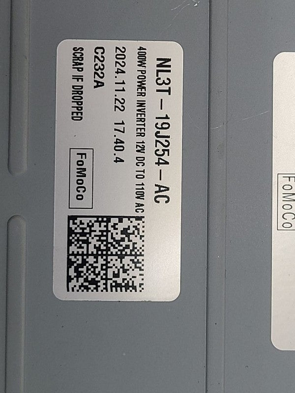 Conv/Invert/Charger Below Rear Seat Inverter Fits 24 FORD F150 PICKUP 