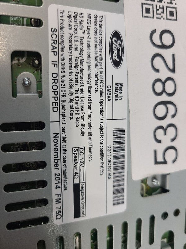 Audio Equipment Radio Receiver AM-FM-CD-MP3 Single Disc Fits 15 TAURUS