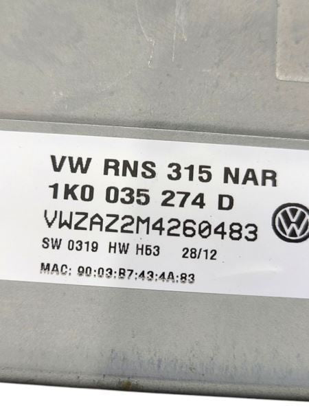 Audio Equipment Radio Navigation CD Player Fits 2013 JETTA 581395 1K00