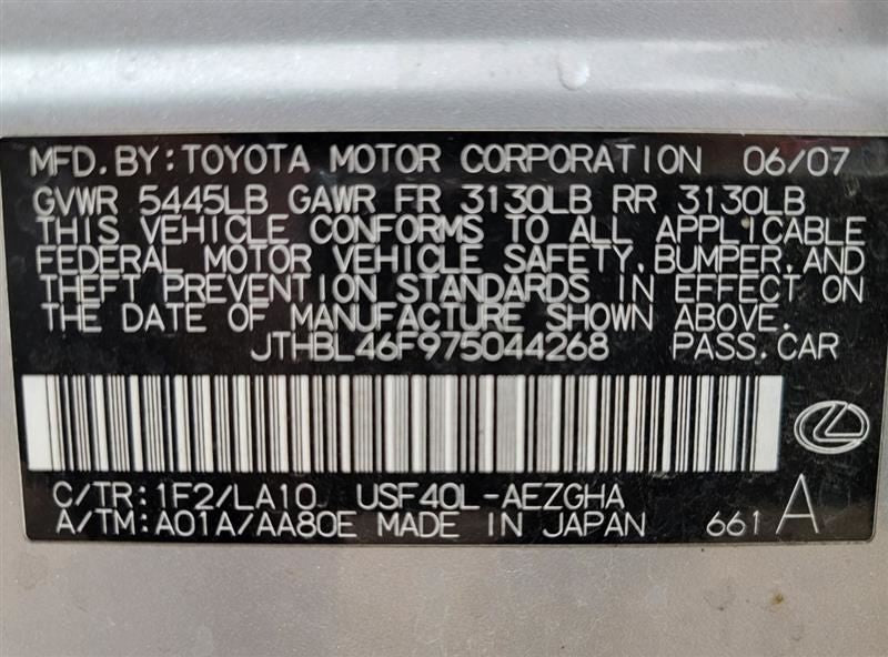 Seat Belt Front Bucket Passenger Retractor Fits 07-09 LEXUS LS460 5609