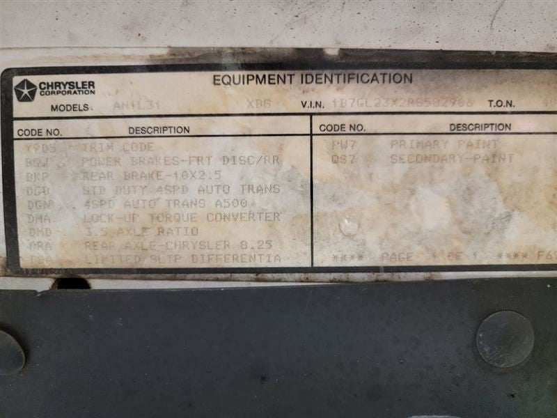 FRONT DAKOTA    1994 Passenger Side Retractor Seat Belt Front 565810