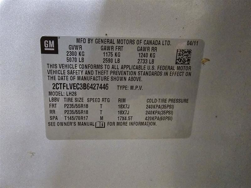 TERRAIN   2011 Lid Motor Pull Down 573439