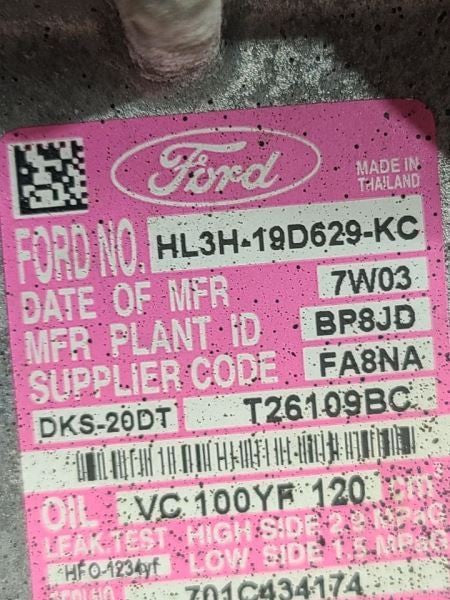 AC Compressor Turbo R1234YF Fits 17 FORD F150 PICKUP 555689
