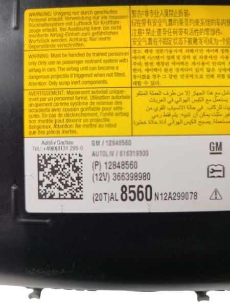Passenger Right Air Bag Passenger Dash Fits 10-11 SAAB 9-5 591943