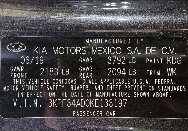 Driver Headlight Halogen Projector Fits 19-21 FORTE 611180