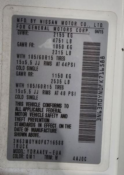 Engine ECM Electronic Control Module Fits 15-17 CITY EXPRESS 582847 BE