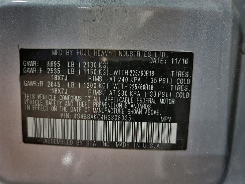 Driver Left Cylinder Head 2.5L Fits 15-19 LEGACY 537869