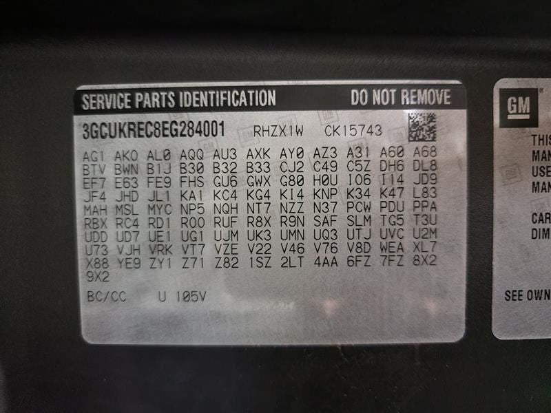 Speedometer Cluster MPH US Market Fits 14 SILVERADO 1500 351829 234485