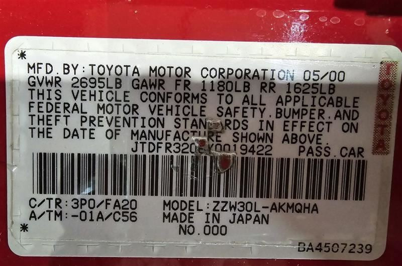 Passenger Right Side View Mirror Power Fits 00-05 MR2 589401