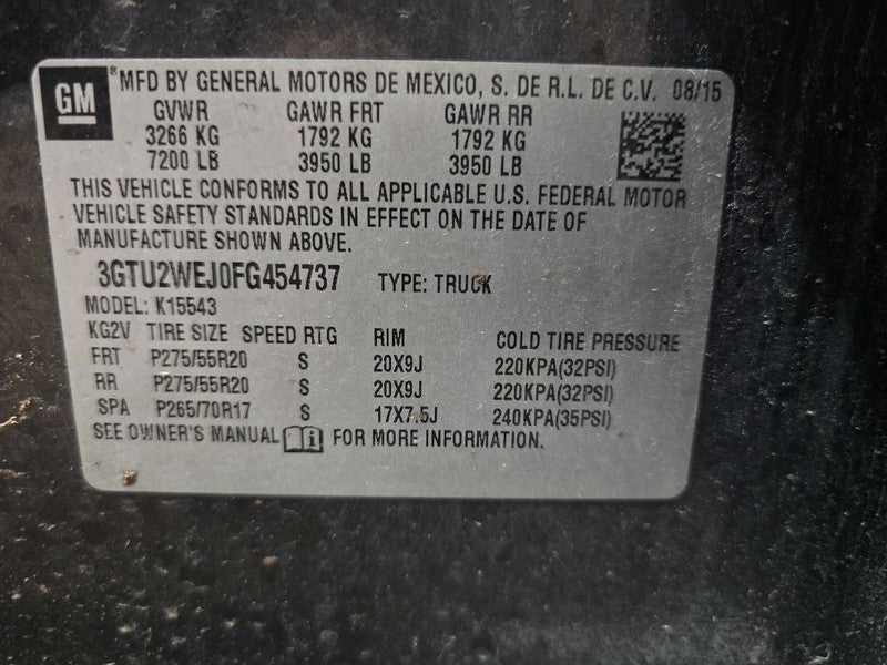 SIERDEN15 2015 Seat Belt Rear 642520