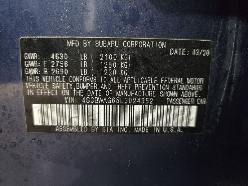Driver Left Headlight LED Without Adaptive Fits 20 LEGACY 626885