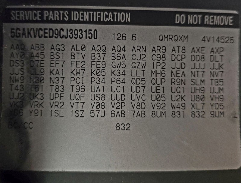 Seat Belt Front VIN J 11th Digit Limited Bucket Fits 11-17 ACADIA 6113