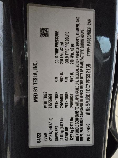TESLA 3 2023 Air Bag 577767