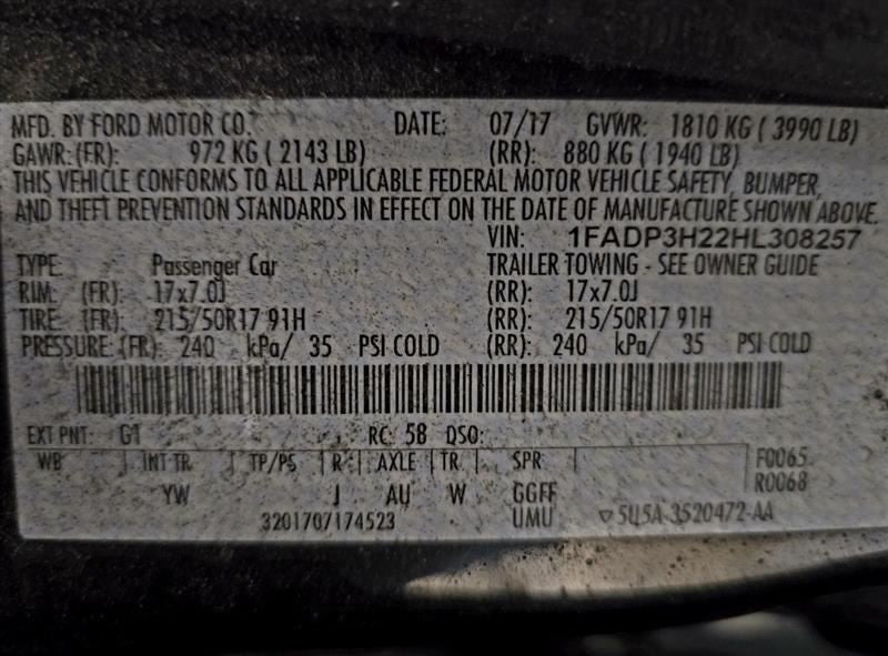 Driver Headlight Halogen Black Headlamp Bezel SE Fits 15-18 FOCUS 6009