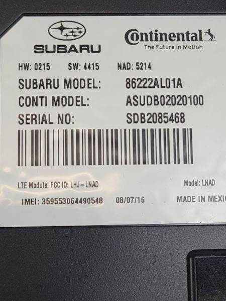 Chassis ECM Communication Telematics Behind Radio Fits 16-18 LEGACY 56