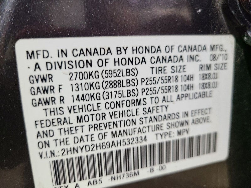 Passenger Right Rear Side Door Electric Fits 07-13 MDX 661580