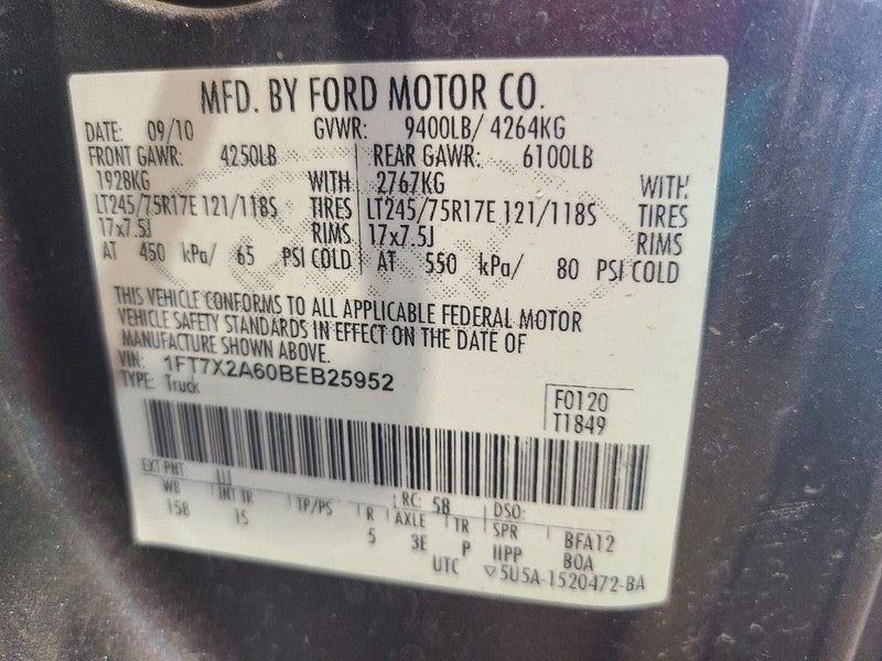 Anti-Lock Brake Part Assembly Fits 11-12 FORD F250SD PICKUP 667554