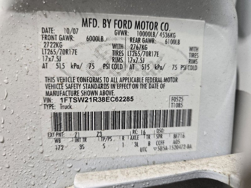 Wheel 17x7-1/2 Srw 5 Spoke Steel Fits 05-09 FORD F250SD PICKUP 626637