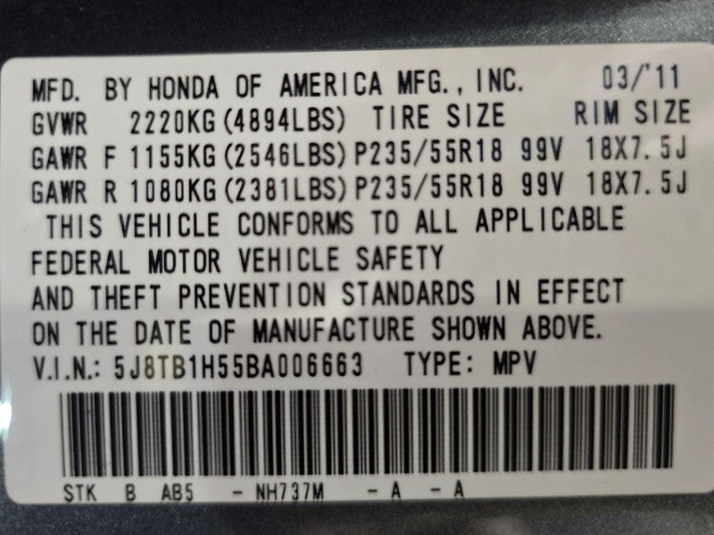 Seat Belt Front Bucket Seat Passenger Retractor Fits 10-12 RDX 635107