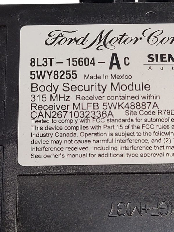 Chassis ECM Theft-locking Left Hand Rear Cab Fits 07-08 FORD F150 PICK