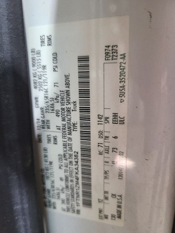 TRANSIT25 2015 Front Seat Track 661809