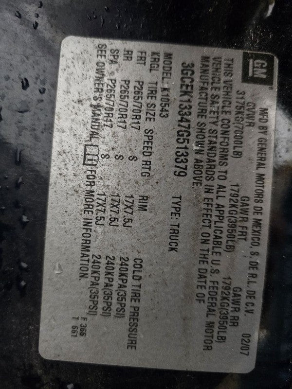 Seat Belt Front Bucket And Bench Center Fits 07-14 SIERRA 2500 PICKUP 
