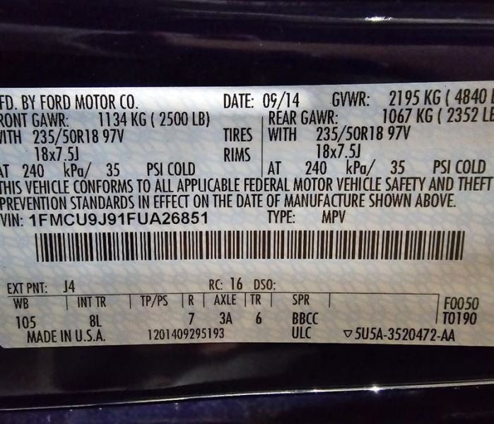 Driver Air Bag Driver Wheel With Voice Recognition Fits 15-16 ESCAPE 5