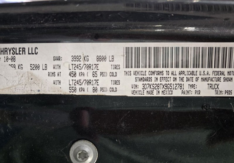 Seat Belt Front Crew Cab Bench Seat Fits 08-09 DODGE 1500 PICKUP 62289