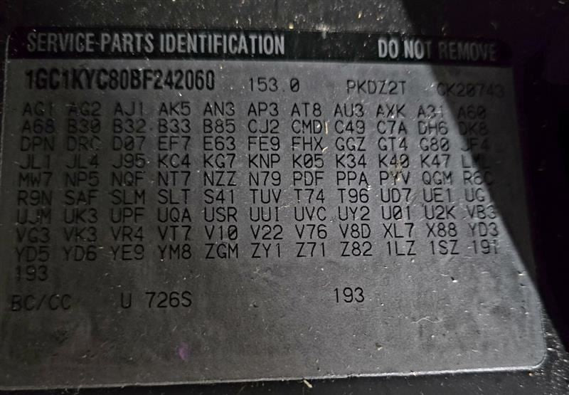 SILVRDO25 2011 Seat Belt Rear 610168