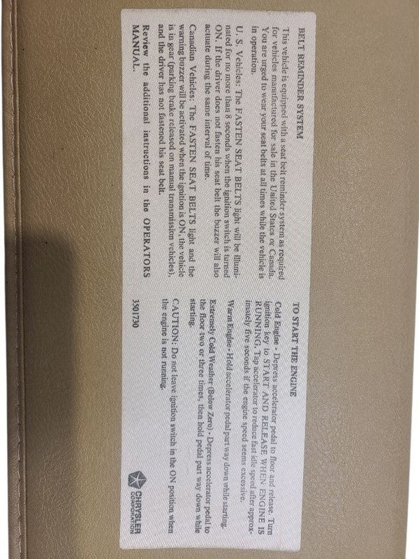 DART      1975 Sun Visor 668153