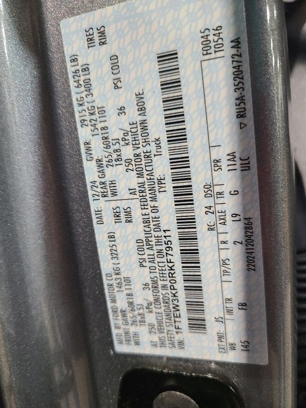Passenger Right Front Door Electric Fits 21-25 FORD F150 PICKUP 680177