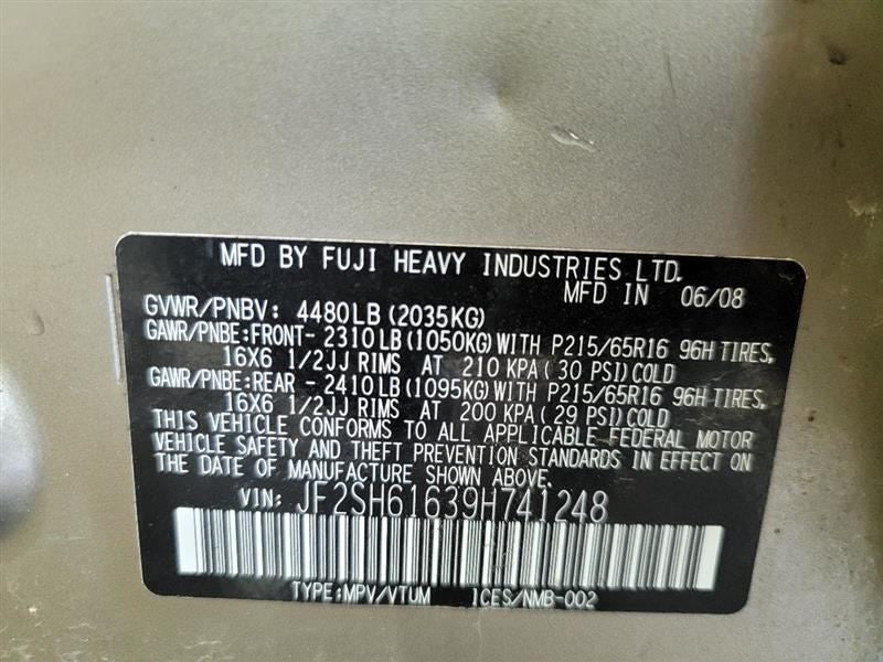 FORESTER  2009 Owners Manual 556825