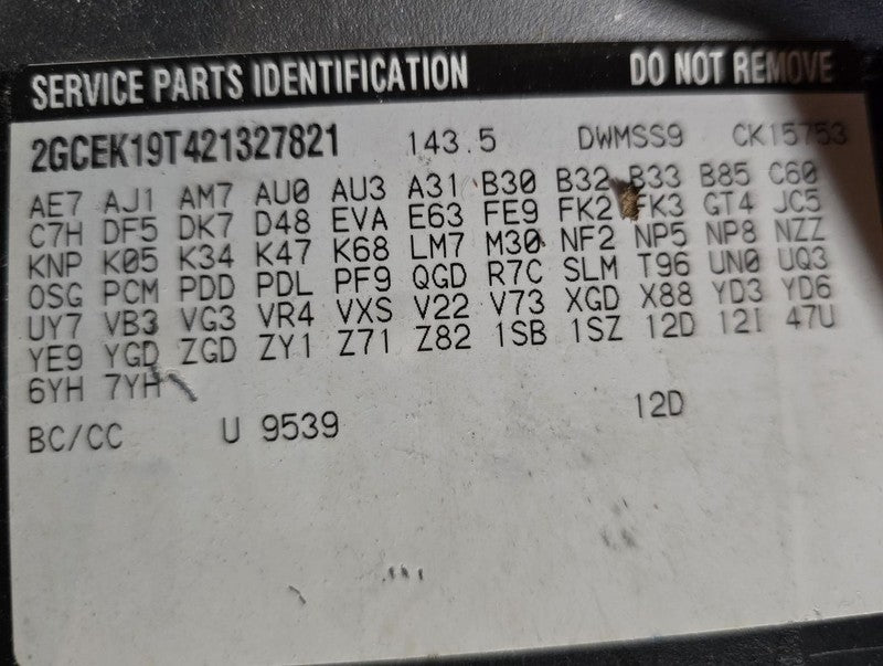 Rear Seat Extended Cab Fits 2002 SILVERADO 1500 638804