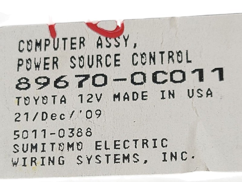 Chassis ECM Supply Power Source Control Fits 08-14 SEQUOIA 612025