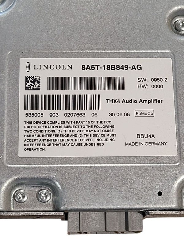 Audio Equipment Radio Amplifier ID 8A5T-18B849-AG Fits 09 MKS 644434