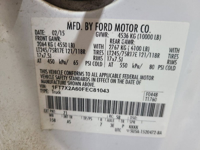 Rear Bumper Chrome Without Park Assist Fits 08-16 FORD F250SD PICKUP 6