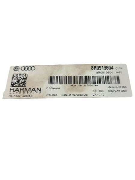 Info-GPS-TV Screen VIN Fp 7th And 8th Digit Fits 13-17 AUDI Q5 599356