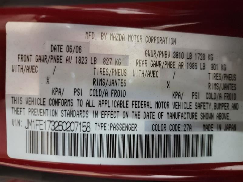RX8       2006 Seat Rear 534642