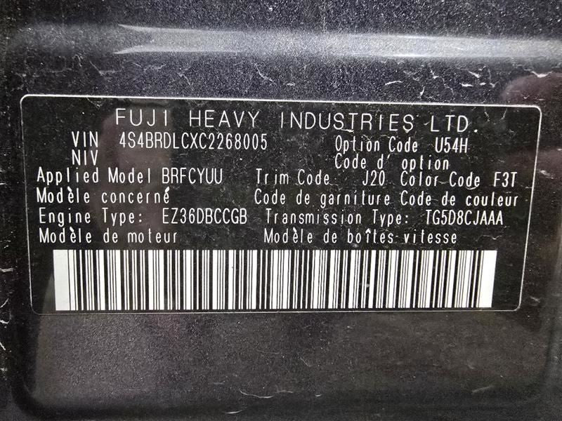 Engine 3.6L VIN D 6th Digit DOHC Fits 12-14 LEGACY 603946
